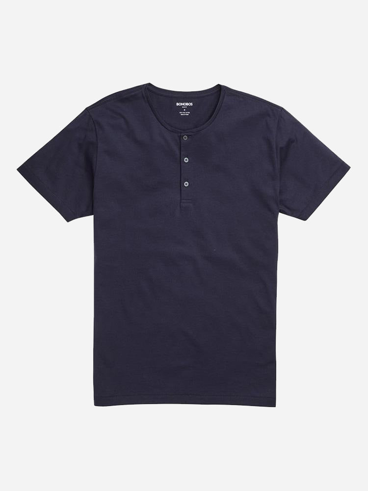 Bonobos Refined Short Sleeve Henley - Saint Bernard