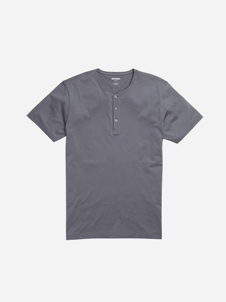 Bonobos Refined Short Sleeve Henley - Saint Bernard