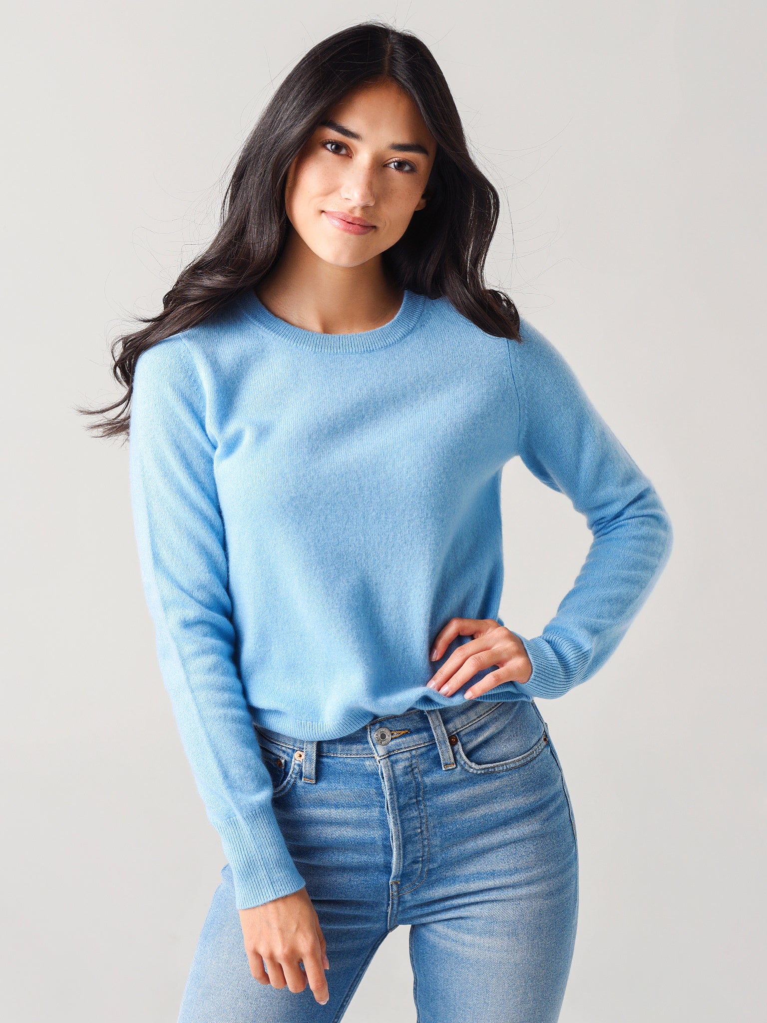 White + Warren Women's Long Sleeve Crew Neck Sweater - Saint Bernard