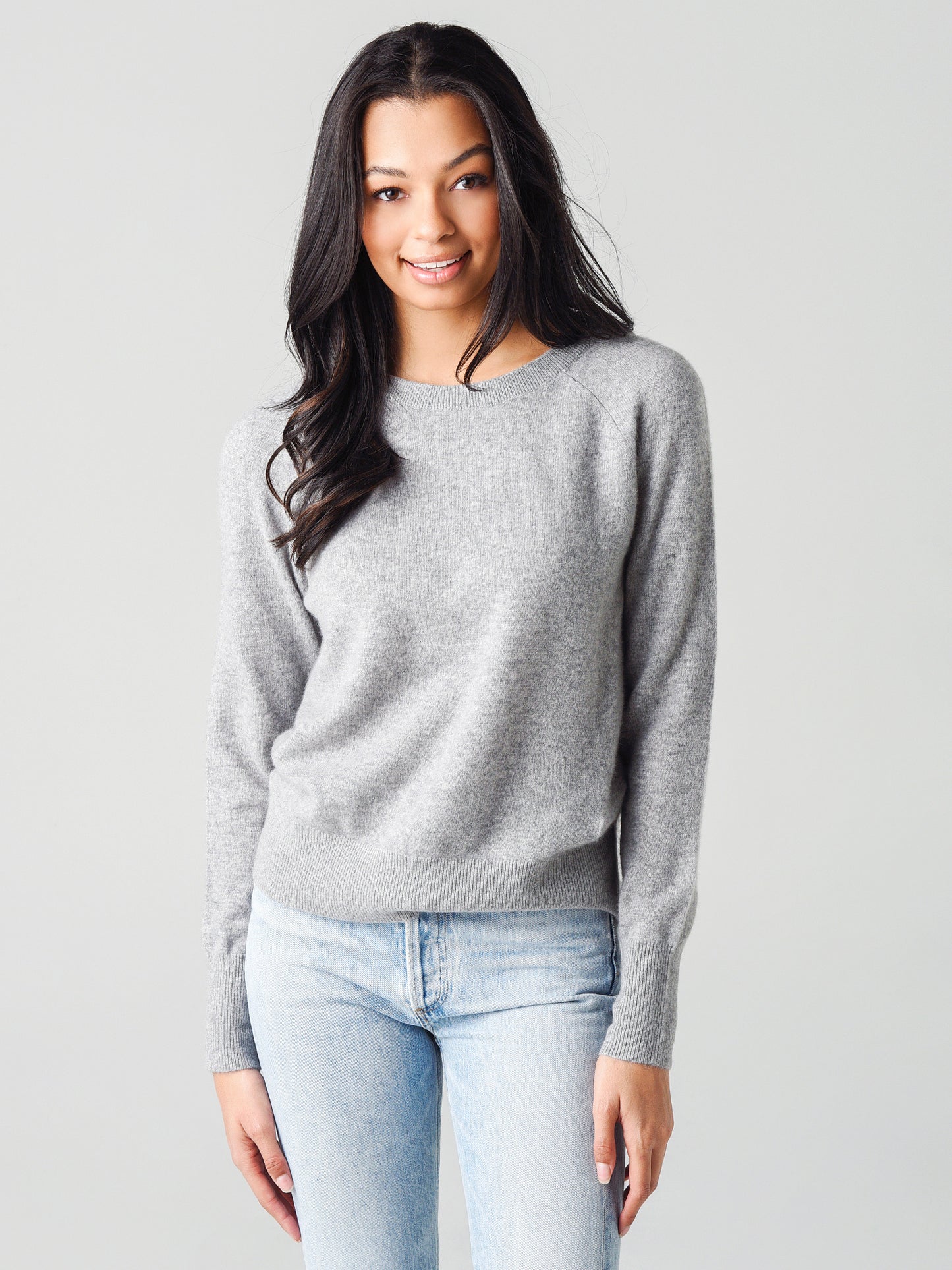 White + Warren Women's Cashmere Long Sleeve Essential Sweatshirt
