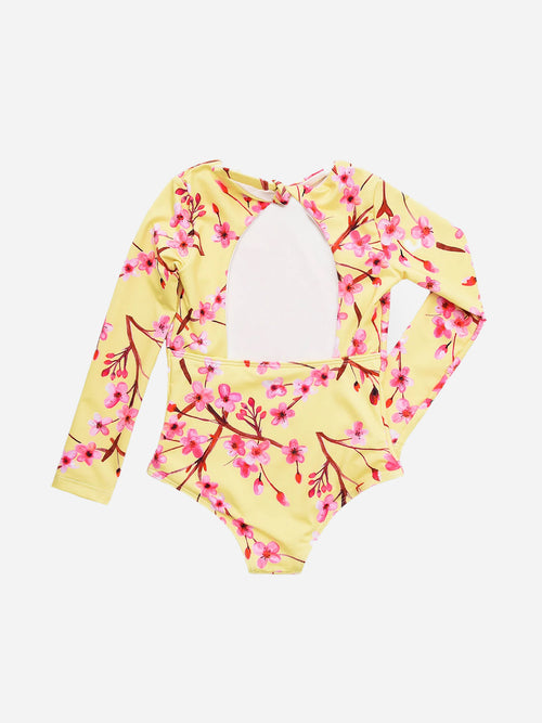 Pepita&Me Girls' Abril Long-Sleeve One-Piece Swimsuit