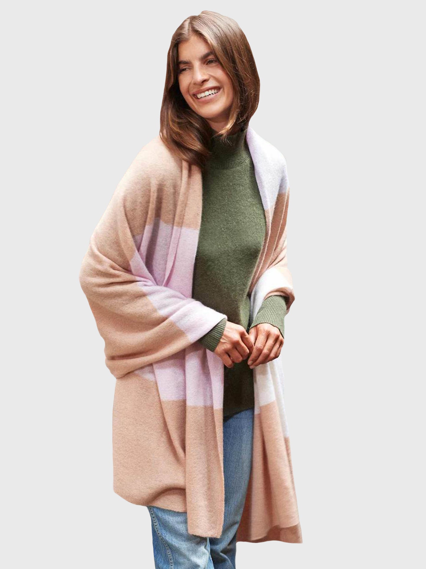 White + Warren Multi Stripe Travel Wrap - Saint Bernard