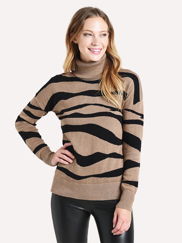 Project J Zebra Turtleneck Sweater