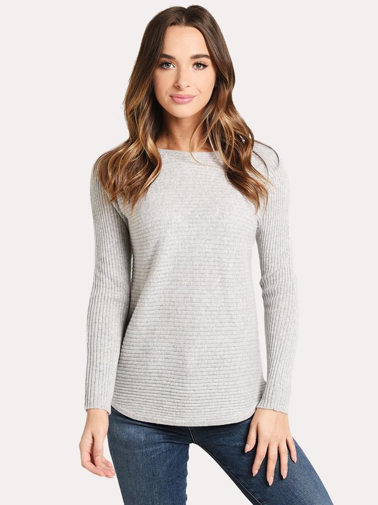 Project J Ottoman Rib Shirt Tail Sweater - Saint Bernard