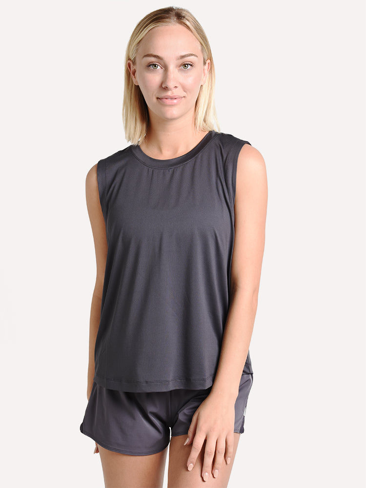 Thrive Societe Peep Mesh Muscle Tank - Saint Bernard