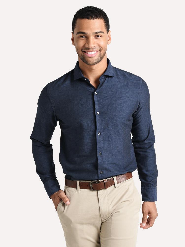 Bonobos Unbutton Down Herringbone Slim Shirt - Saint Bernard