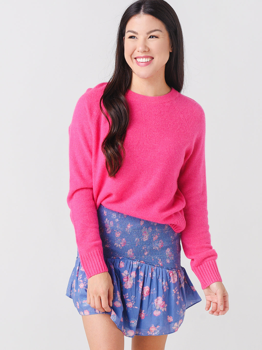 White + Warren Women's Cashmere Long Sleeve Sweatshirt - Saint Bernard