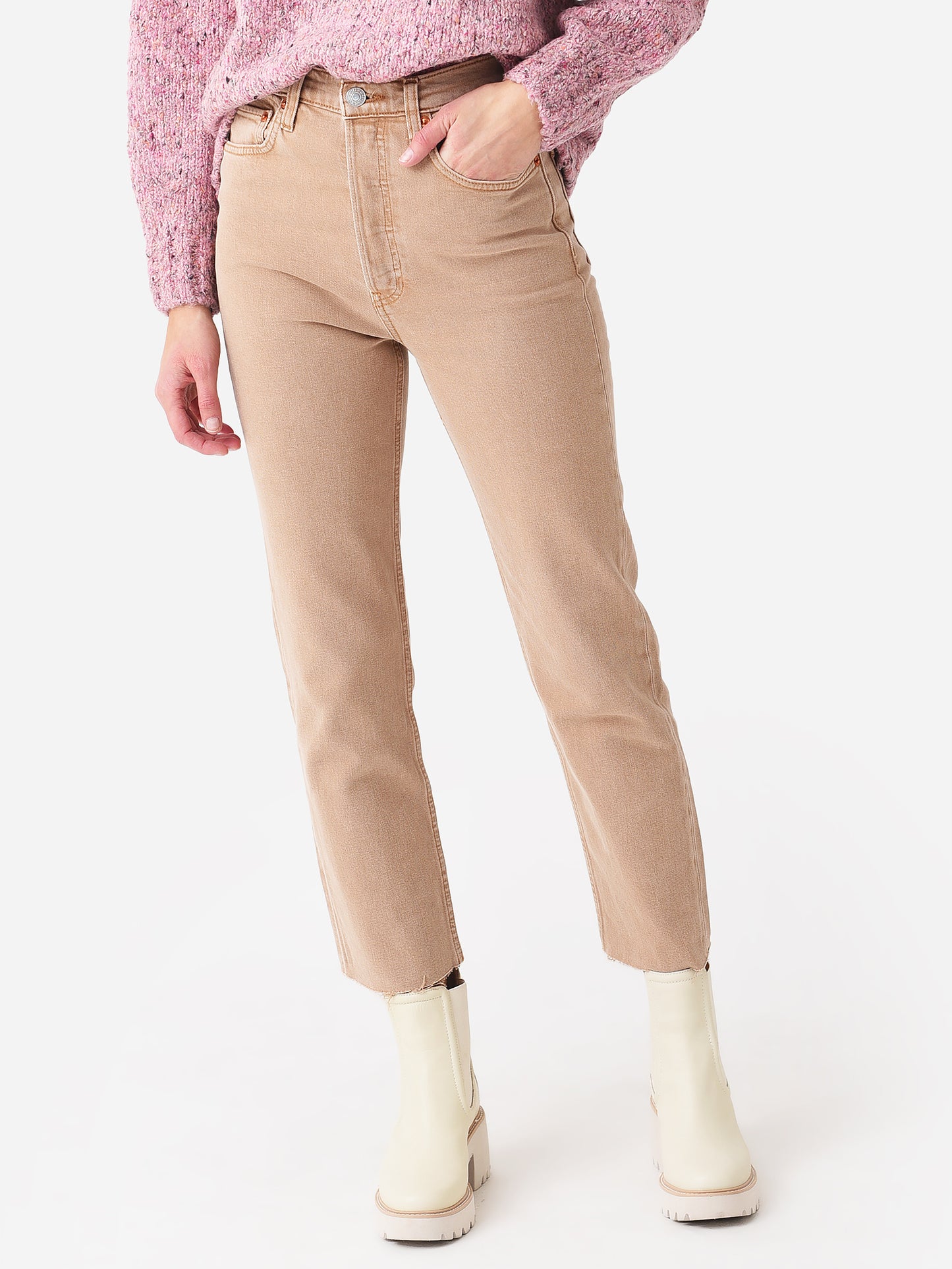 Re/Done Women's 70s Ultra High Rise Stove Pipe Jean - Saint Bernard