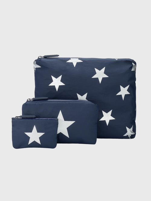 HiLoveTravel Navy With Metallic Silver Stars Set Of Three Packs - Saint Bernard