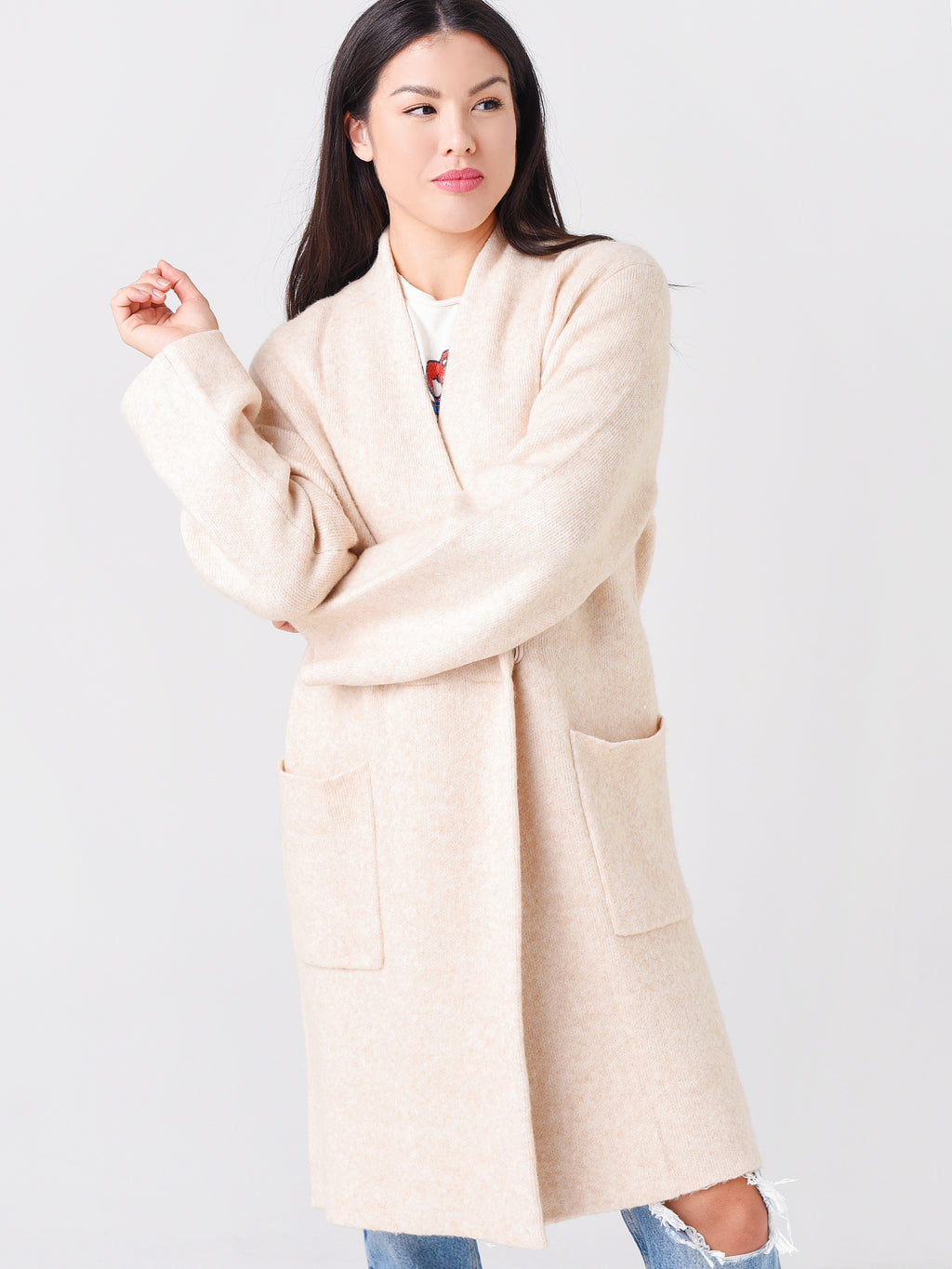 White + Warren Women's Plush Melange Luxe Coat - Saint Bernard