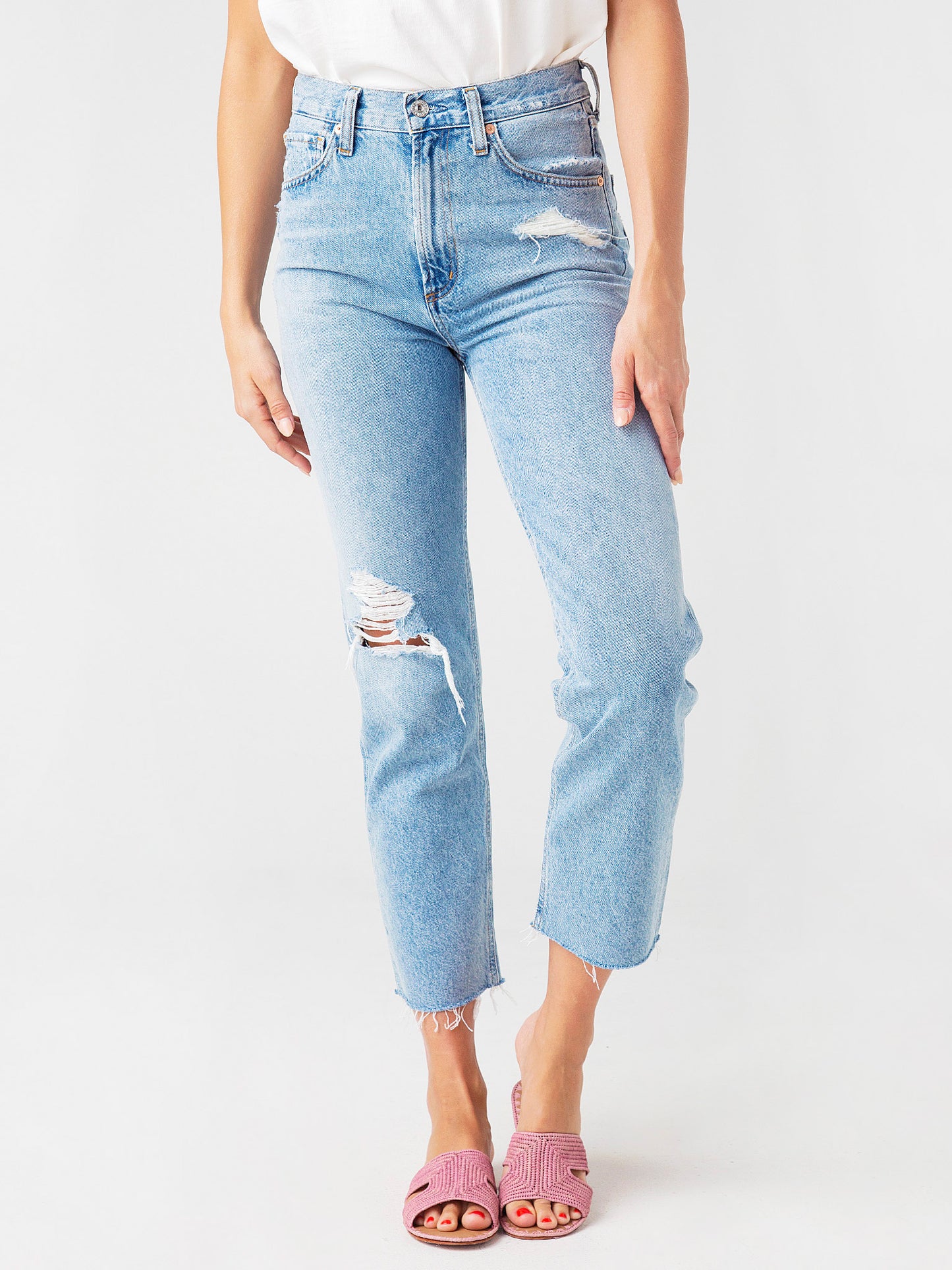 Citizens of Humanity Women's Daphne Crop High Rise Stove Pipe Jean - Saint Bernard