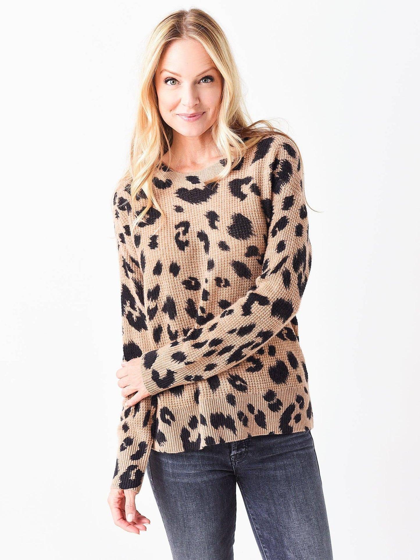 White + Warren Women's Cashmere Waffle Sweatshirt - Saint Bernard