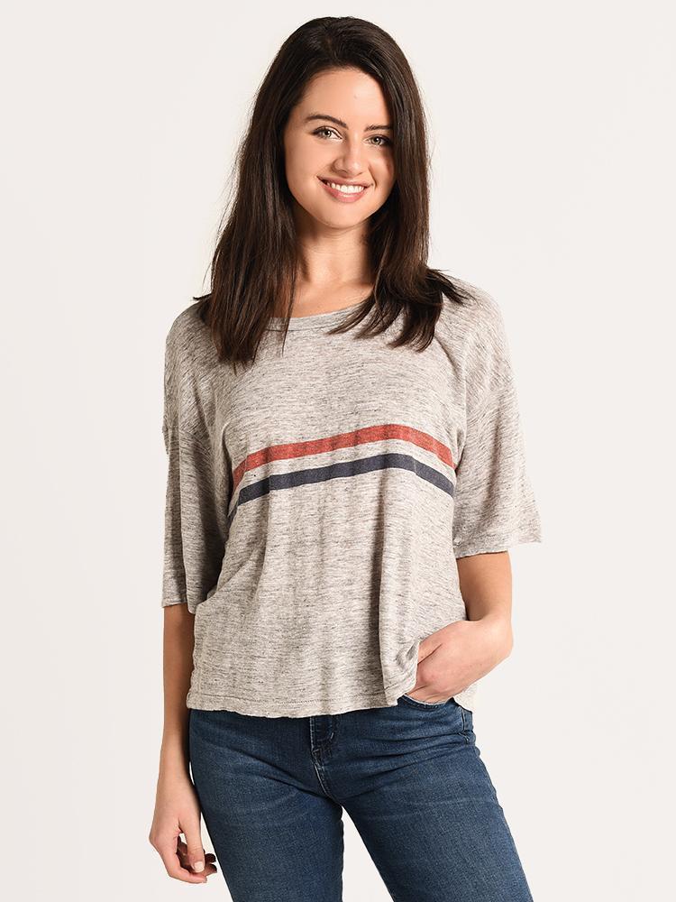 Stateside Cropped  Striped Tee