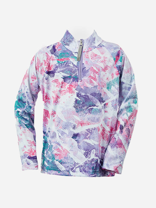 Spyder Girls' Bitsy Reflect Zip T-Neck Pullover