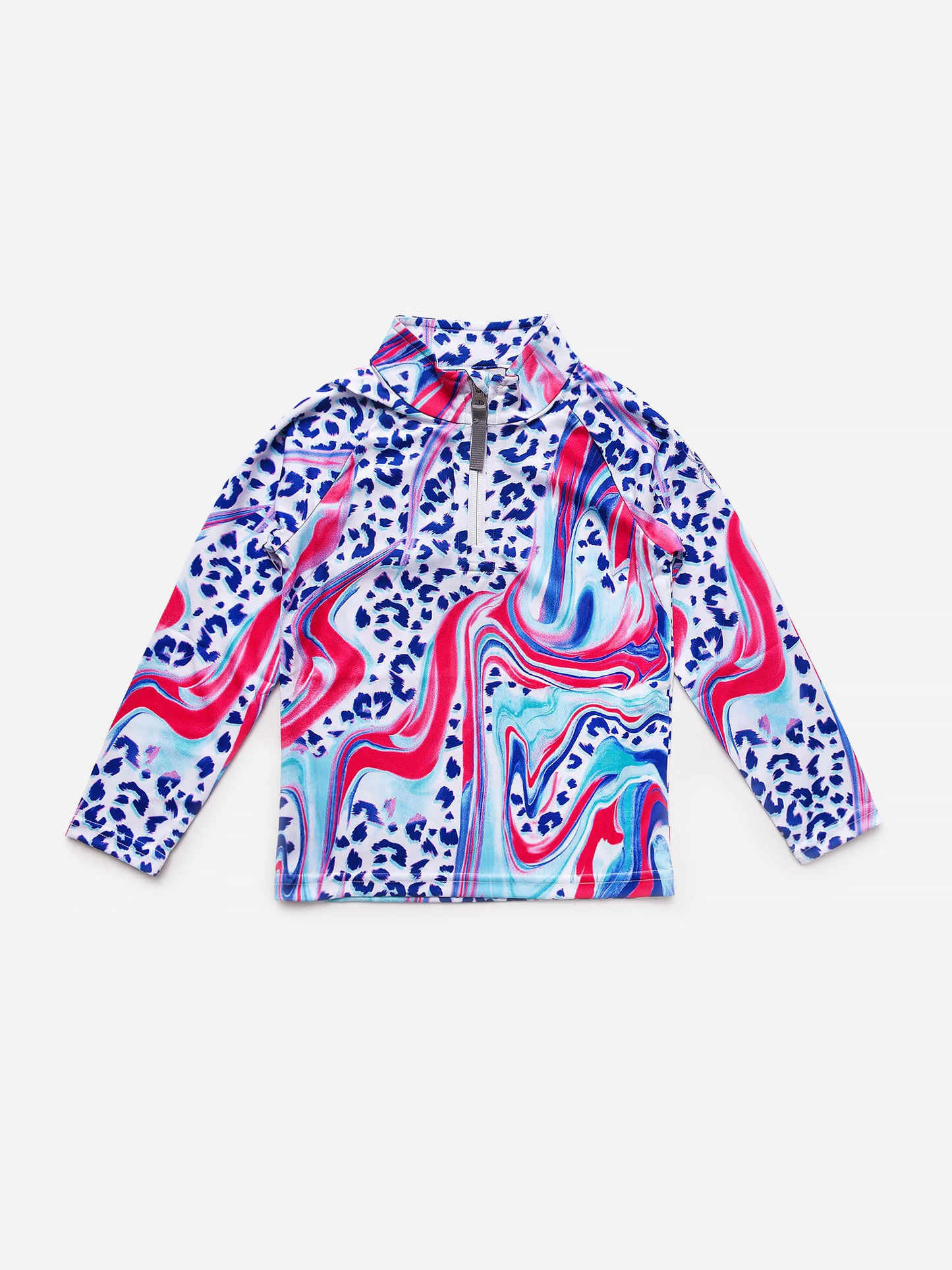 Spyder Girls' Bitsy Reflect Zip T-Neck Pullover - Saint Bernard