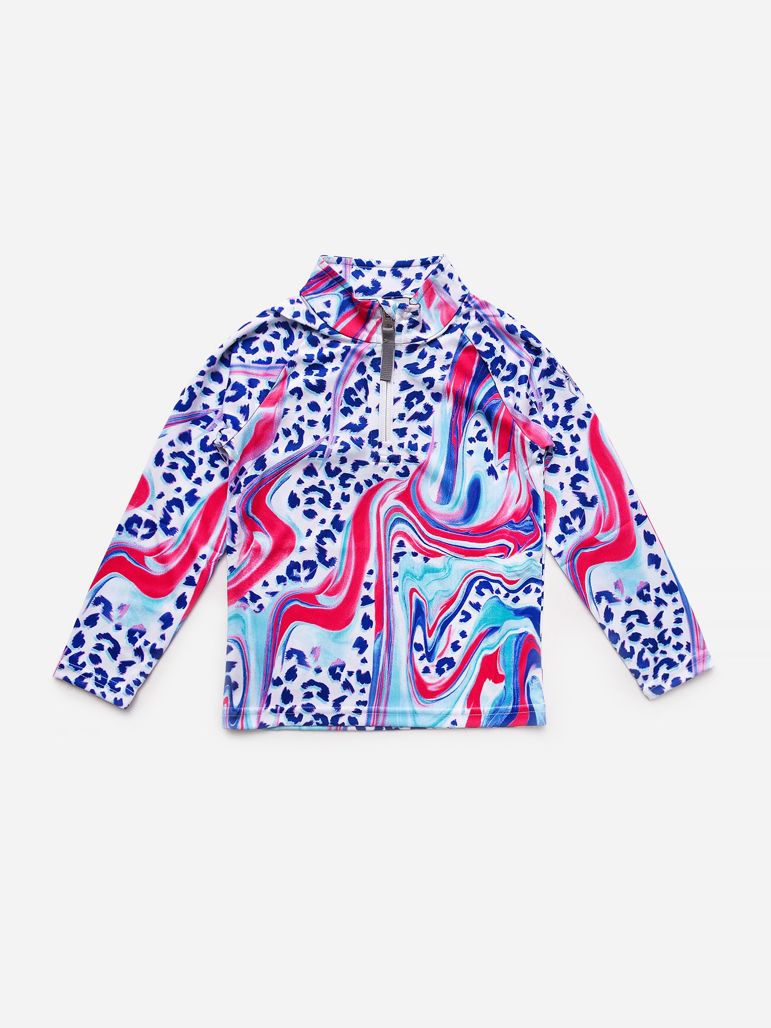 Spyder Girls' Bitsy Reflect Zip T-Neck Pullover - Saint Bernard