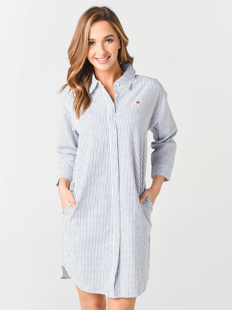 Sundry Women's Pin Stripe Shirt Dress - Saint Bernard