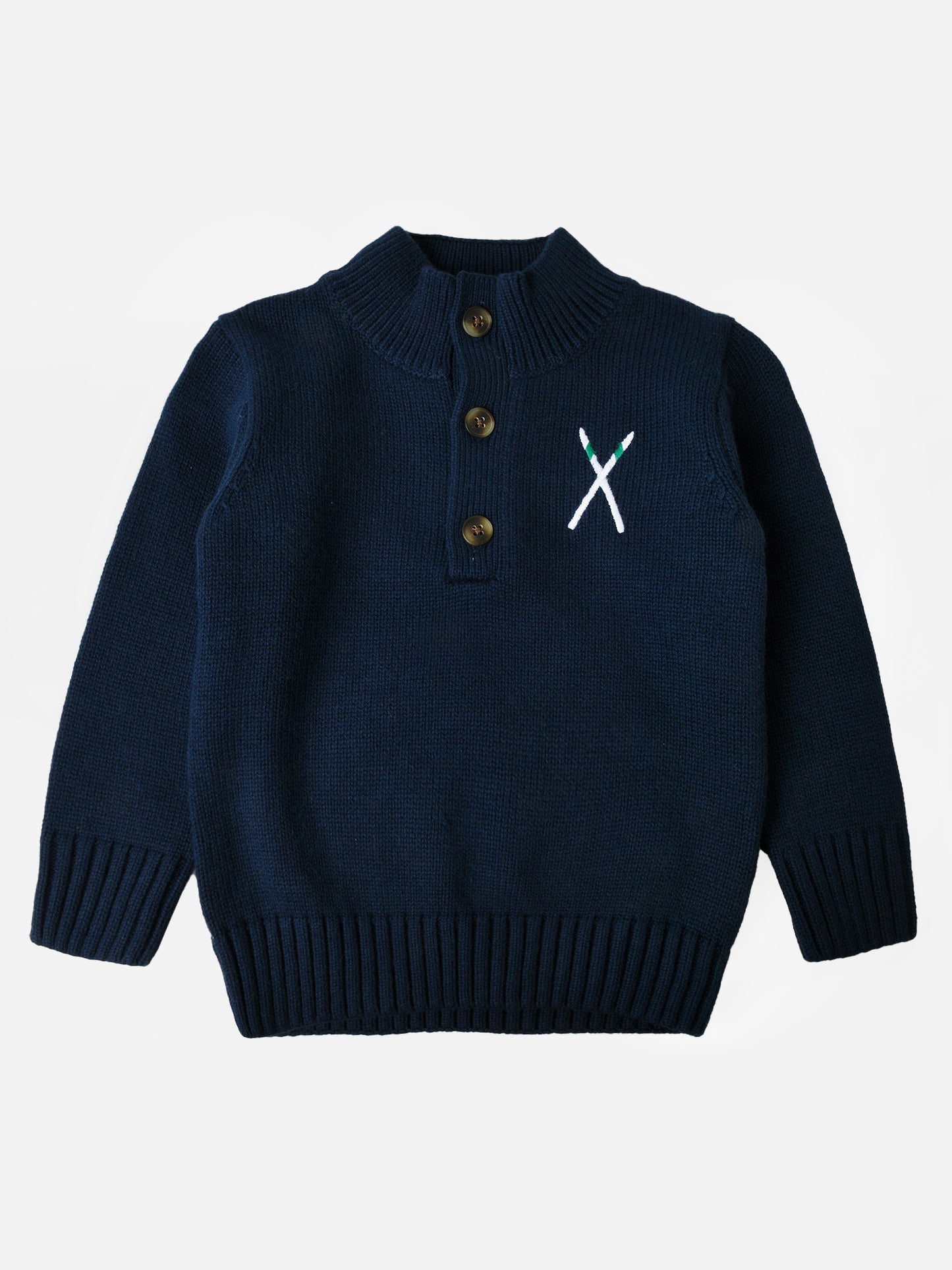 Classic Prep Boys' Scott Button Placket Skier Sweater - Saint Bernard