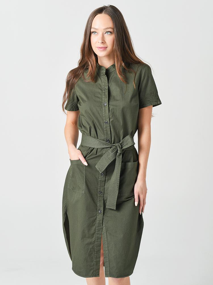 Sundry Women's Mandarin Collar Shirt Dress - Saint Bernard