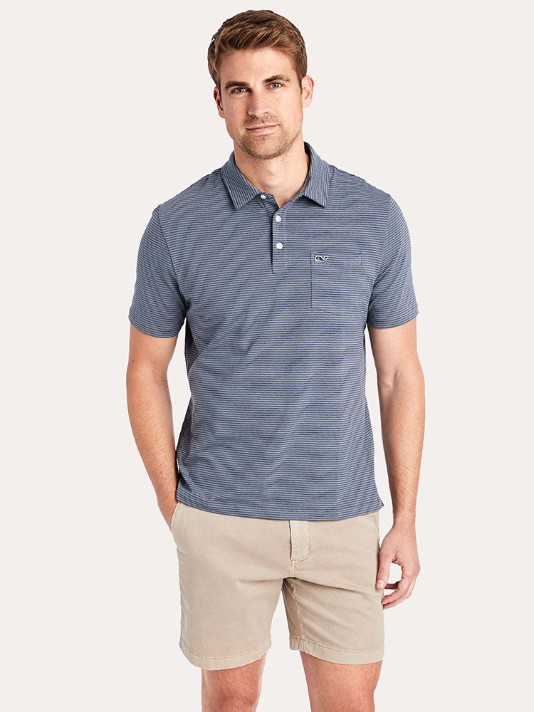 Vineyard Vines Edgartown Pin Stripe Polo - Saint Bernard