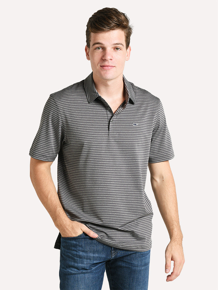 Vineyard Vines Men's Heathered Kennedy Sank Polo - Saint Bernard