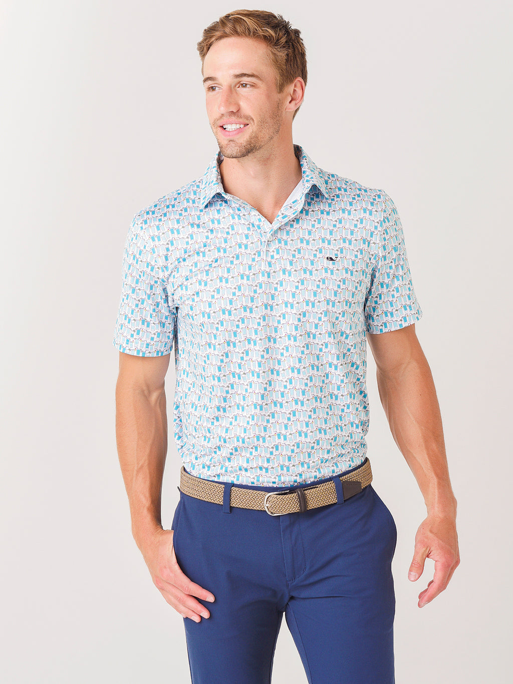 Vineyard Vines Men's Printed Sankaty Polo - Saint Bernard