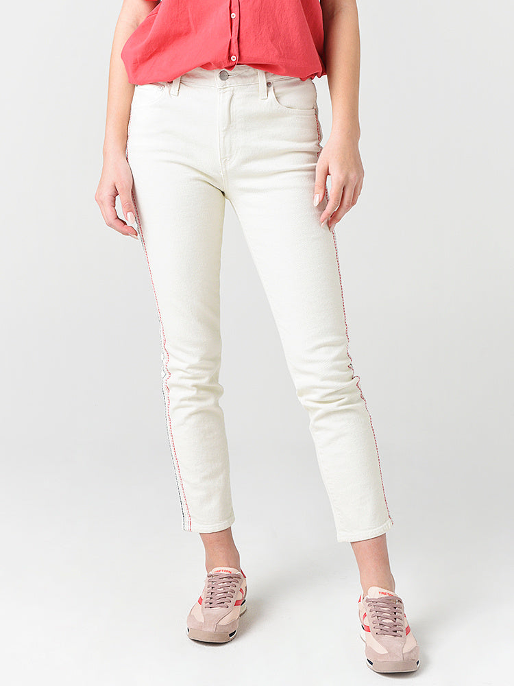 Sundry Women's Side Stitch Slim Straight Jean - Saint Bernard