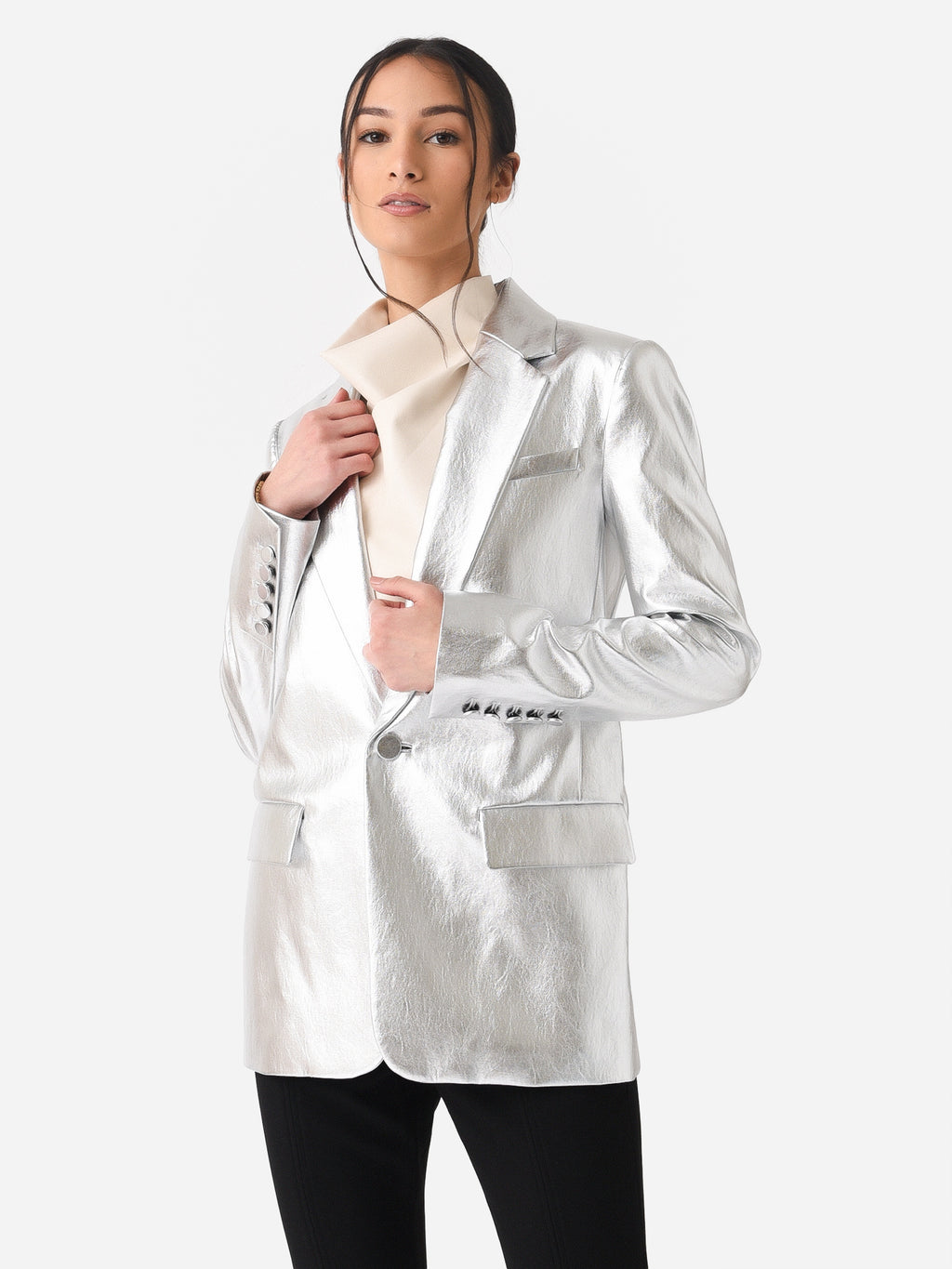 ALC Women's Dakota Metallic Vegan Leather Jacket - Saint Bernard