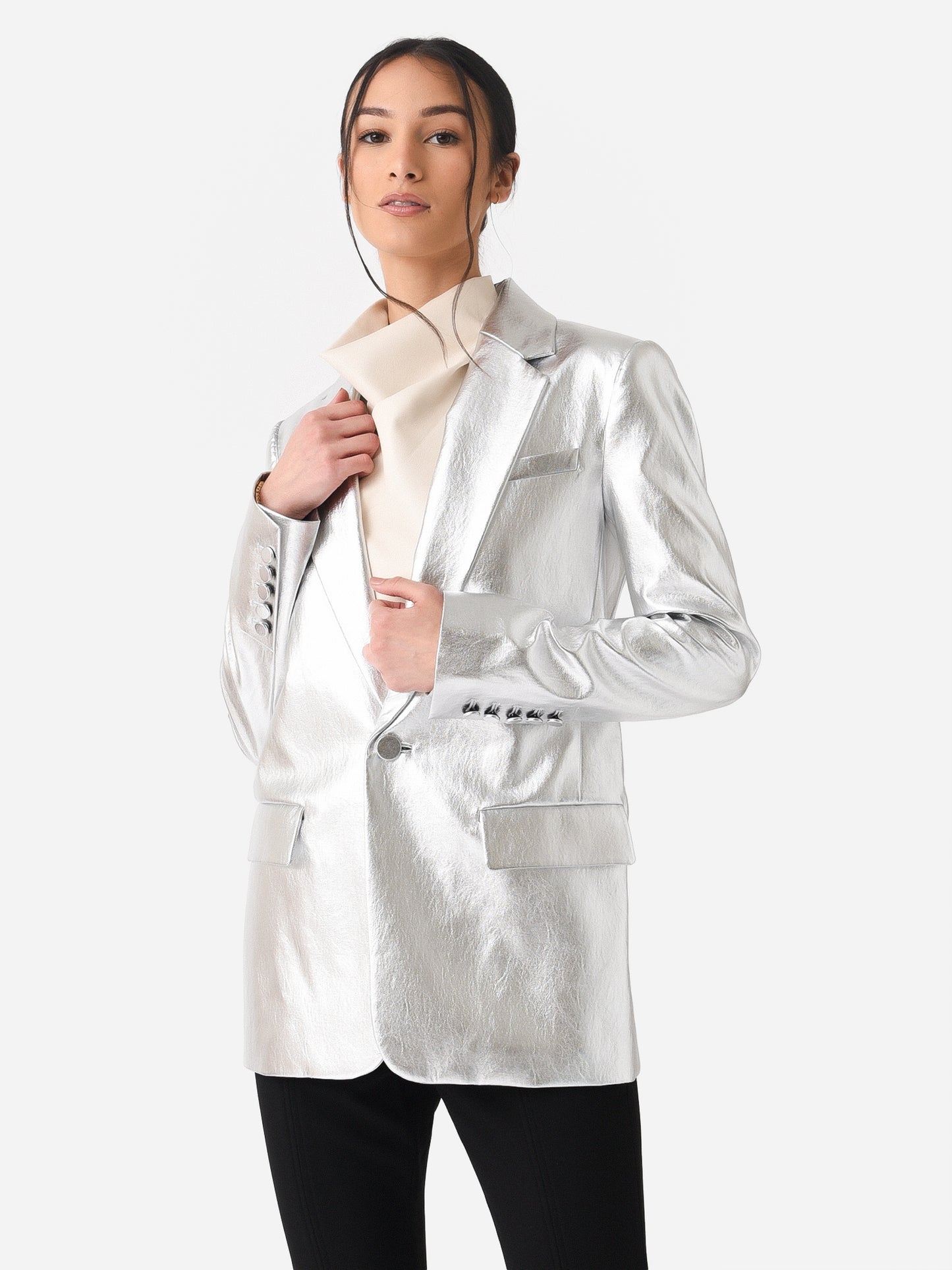 ALC Women's Dakota Metallic Vegan Leather Jacket - Saint Bernard