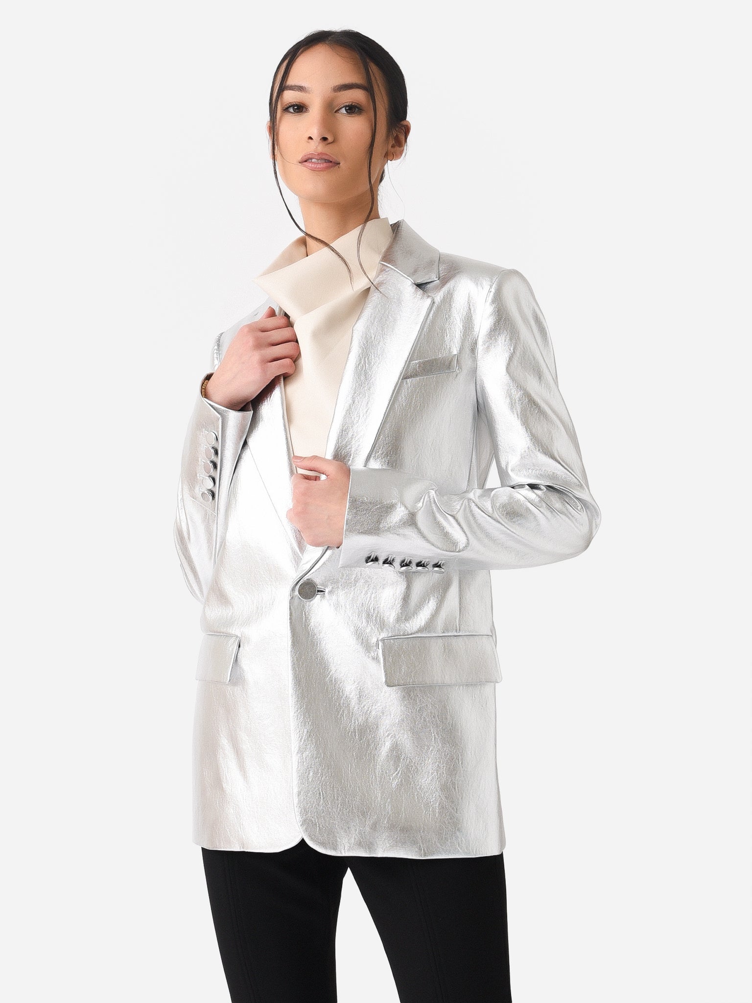 ALC Women's Dakota Metallic Vegan Leather Jacket - Saint Bernard