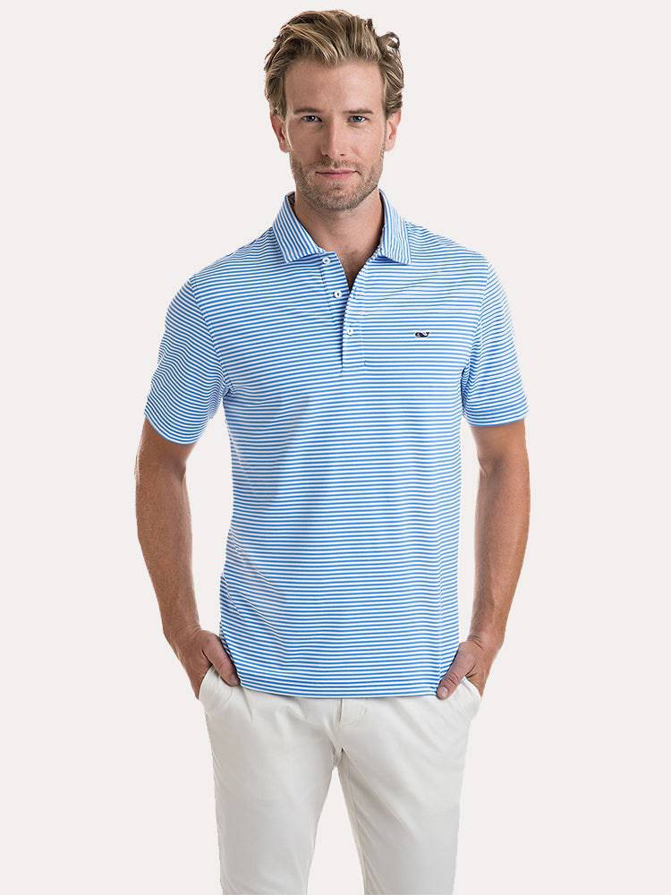 Vineyard Vines Men's Winstead Stripe Sankaty Polo - Saint Bernard