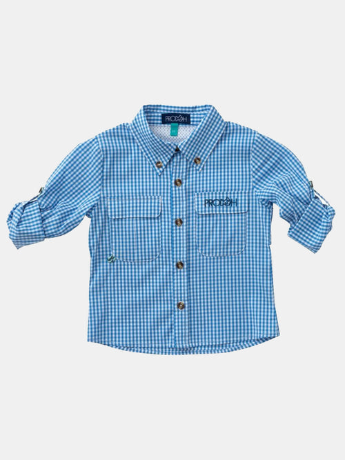 Prodoh Little Boys' Windowpane Fishing Shirt