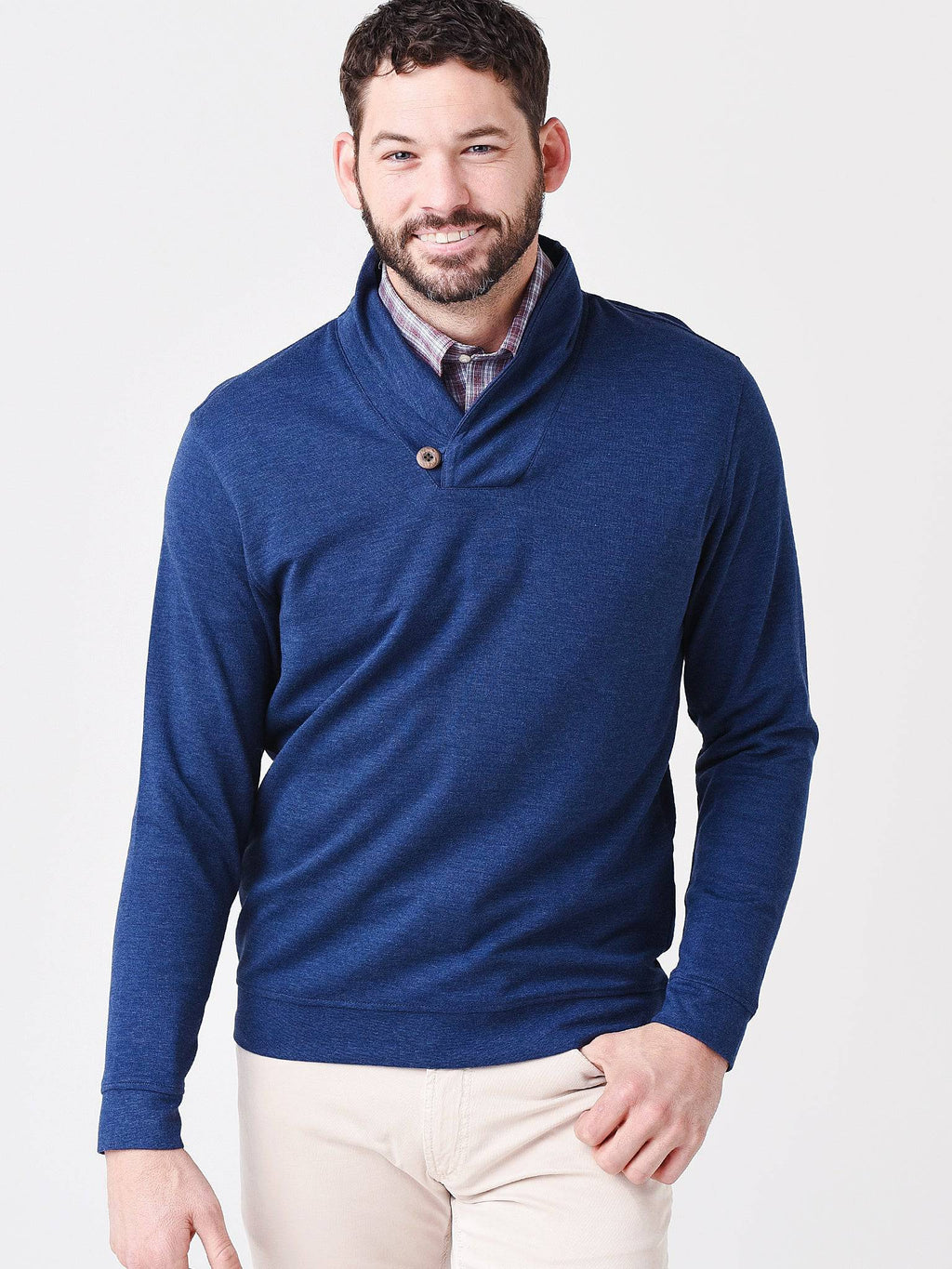Mizzen + Main Men's Fairway Shawl Collar Sweatshirt - Saint Bernard
