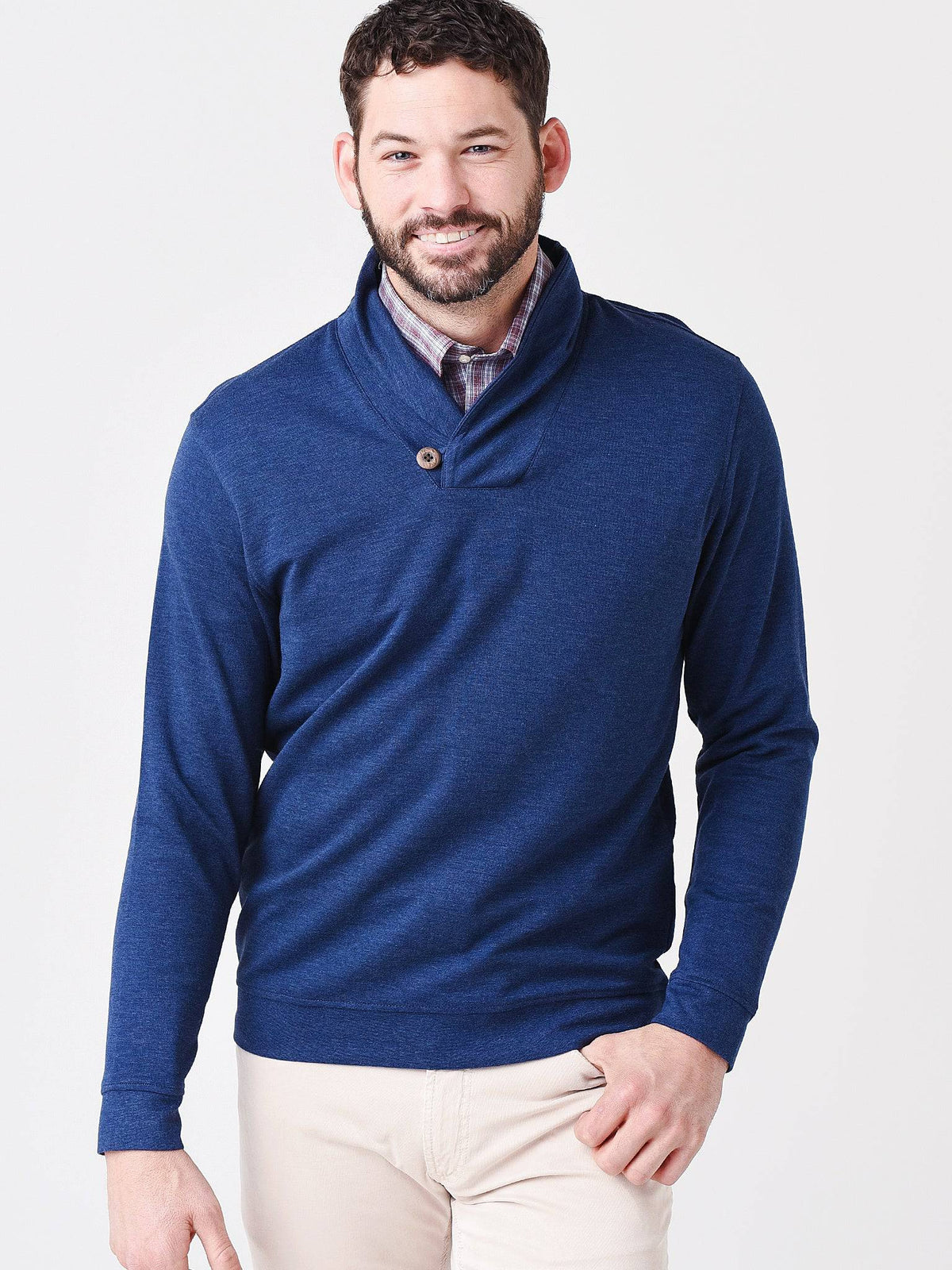 Mizzen + Main Men's Fairway Shawl Collar Sweatshirt - Saint Bernard