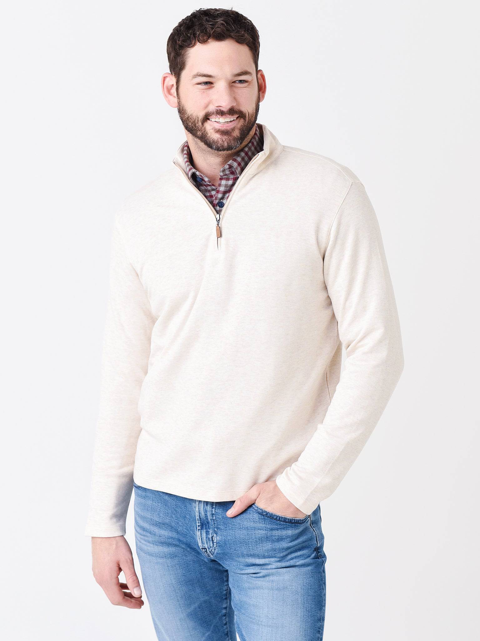 Mizzen + Main Men's Fairway Quarter-Zip Pullover - Saint Bernard