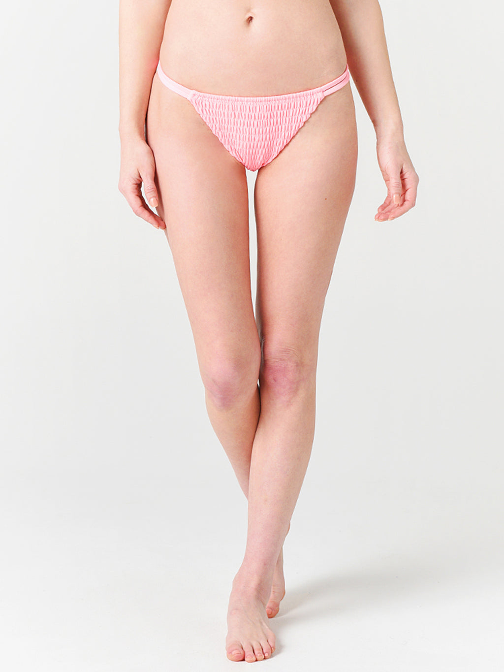 Tori Praver Women's Mickey Smocked Cheeky Bikini Bottom - Saint Bernard
