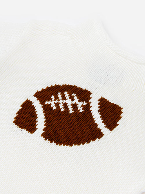 Classic Prep Boys' Fraser Roll Neck Football Intarsia Sweater
