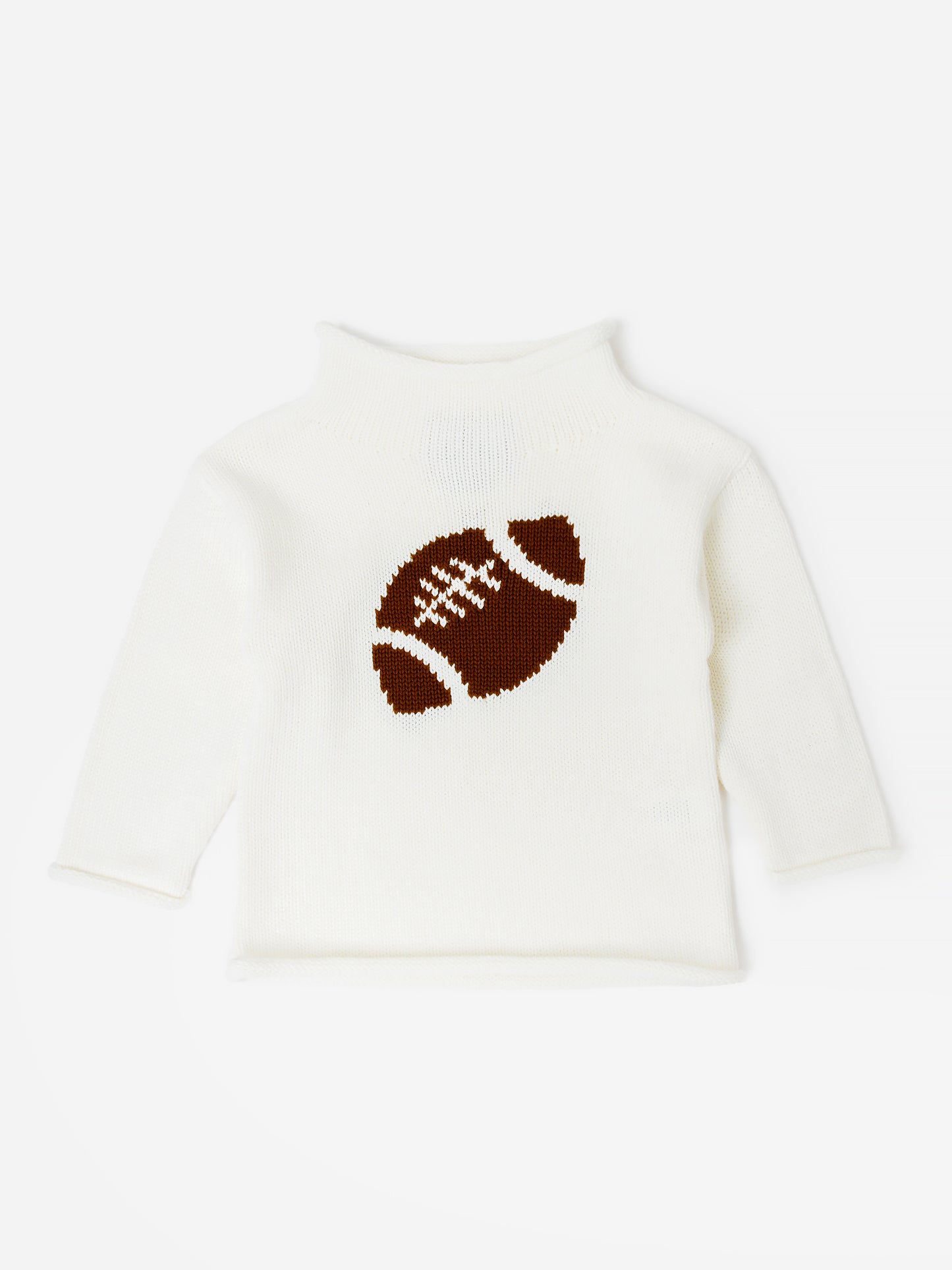 Classic Prep Boys' Fraser Roll Neck Football Intarsia Sweater