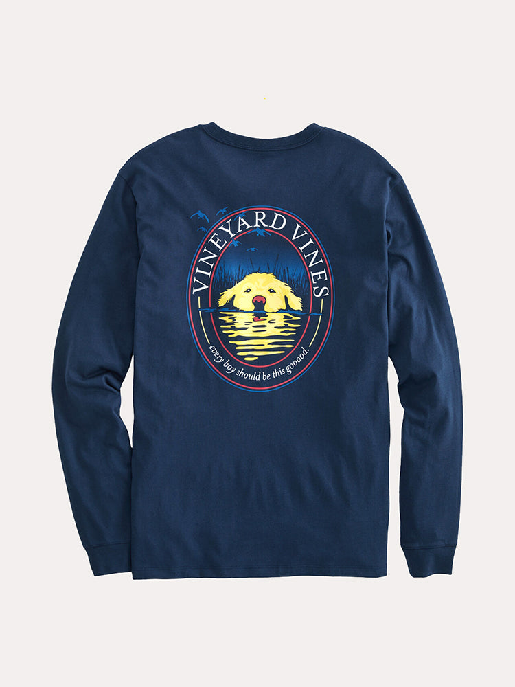 Vineyard Vines Good Boy Long Sleeve T-Shirt - Saint Bernard