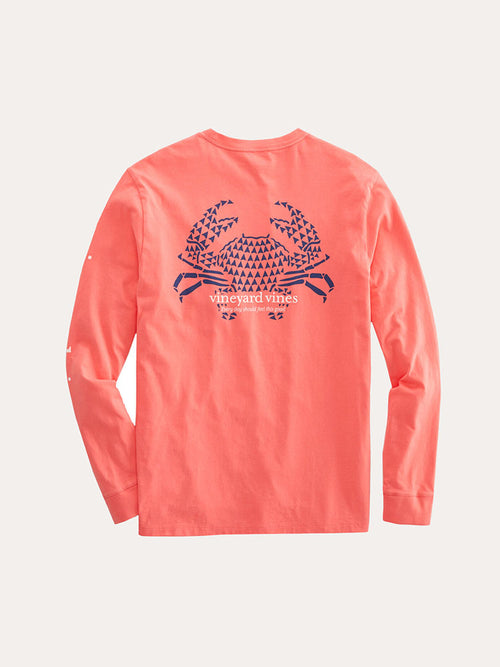 Vineyard Vines Men's Crab Stamp Long-Sleeve Pocket T-Shirt