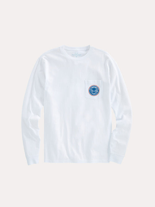 Vineyard Vines Lacrosse Crest Long Sleeve Pocket T-Shirt