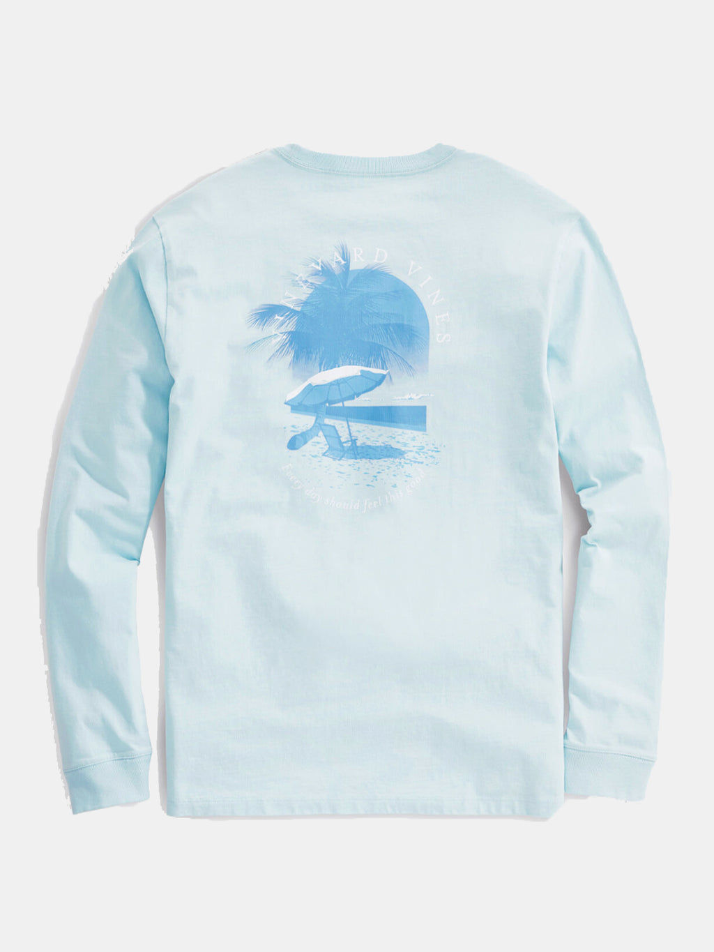 Vineyard Vines Men's Long Sleeve Palm Tree Beach Scene Tee - Saint Bernard