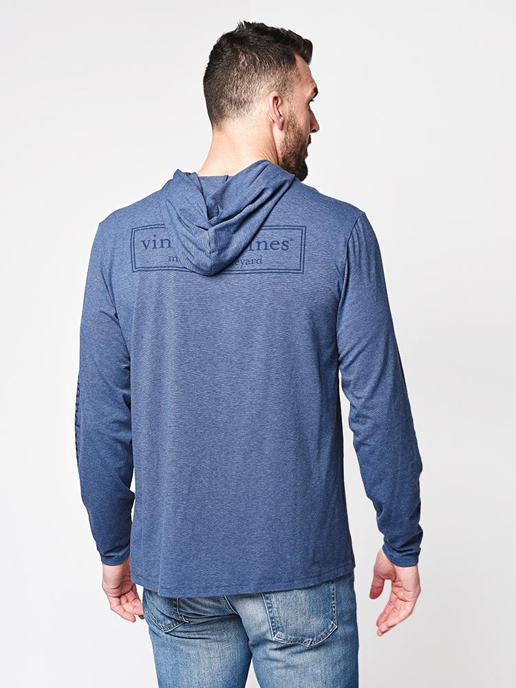 Vineyard Vines Edgartown Tonal Logo Box Long-Sleeve Hoodie Tee - Saint Bernard
