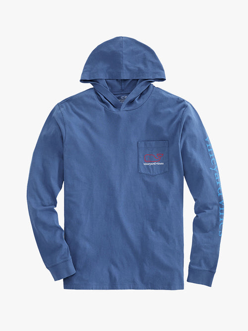 Vineyard Vines Men’s Long Sleeve Tri Color Whale Hoodie