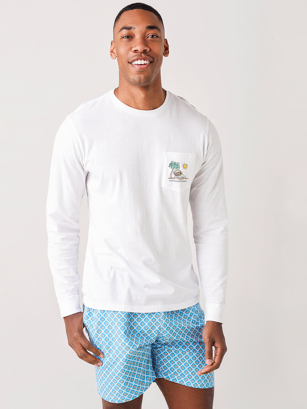 Vineyard Vines Men's Suns Out Buns Out Long Sleeve Pocket Tee - Saint Bernard