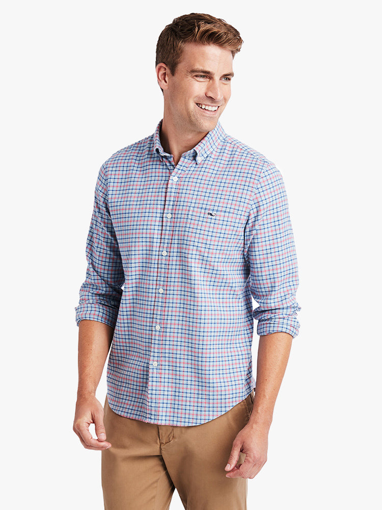 Vineyard Vines Men’s San Marino Slim Fit Flannel Tucker Shirt - Saint Bernard