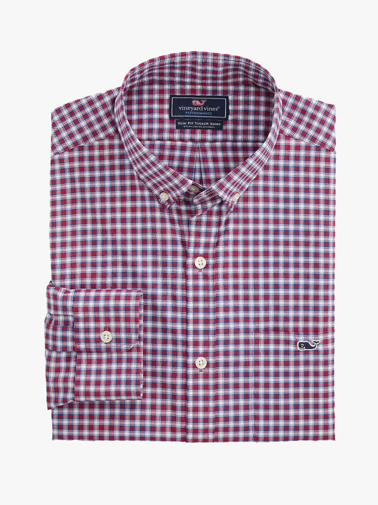 Vineyard Vines Men’s Slim Fit Teton On-The-Go Performance Tucker Button-Down Shirt