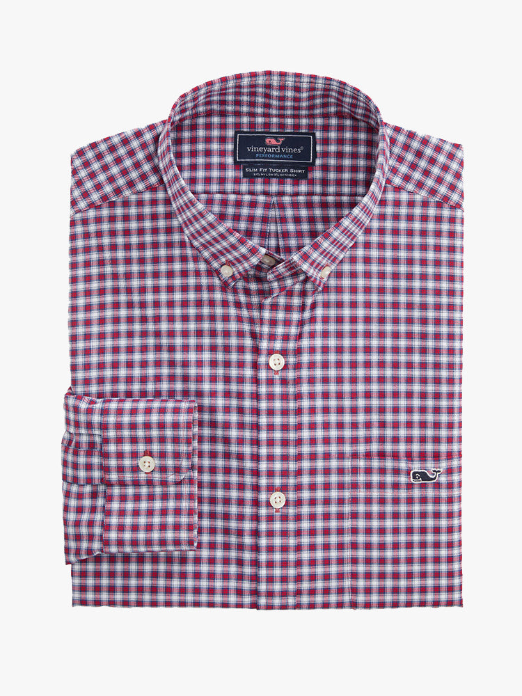 Vineyard Vines Men’s Slim Fit Teton On-The-Go Performance Tucker Button-Down Shirt - Saint Bernard