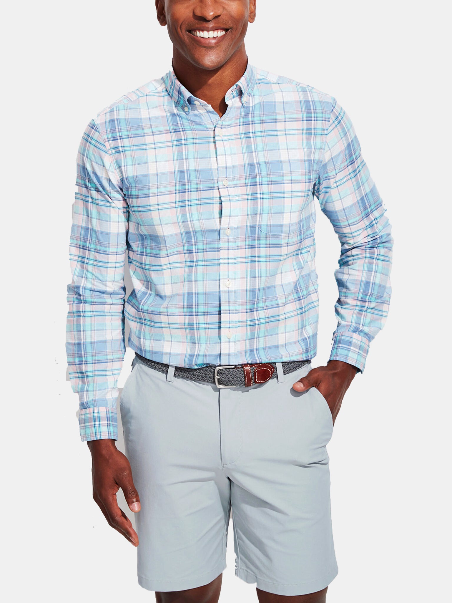 Vineyard Vines Men's Tropical Fronds Classic Murray Shirt - Saint Bernard