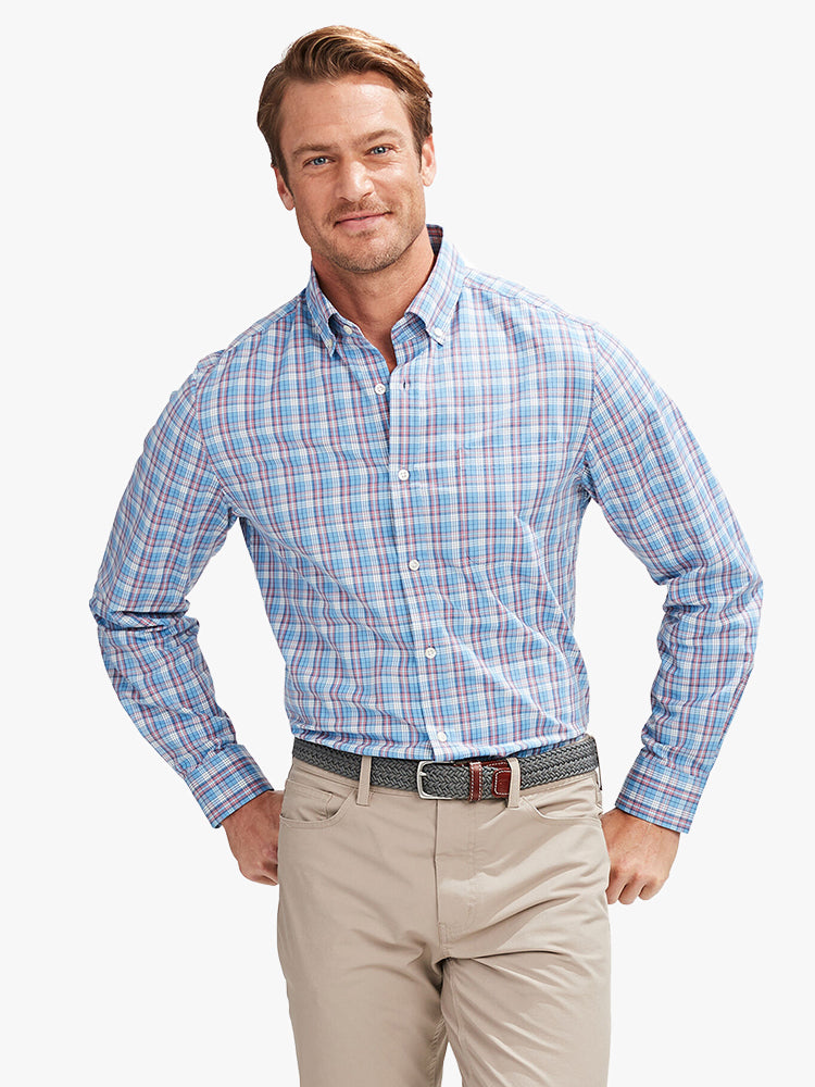 Vineyard Vines Classic Fit Redfish Cotton Performance Murray Shirt - Saint Bernard